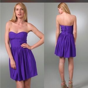 NWOT Rebecca Taylor 100% Silk Perfect Party Dress
Strapless Violet Purple